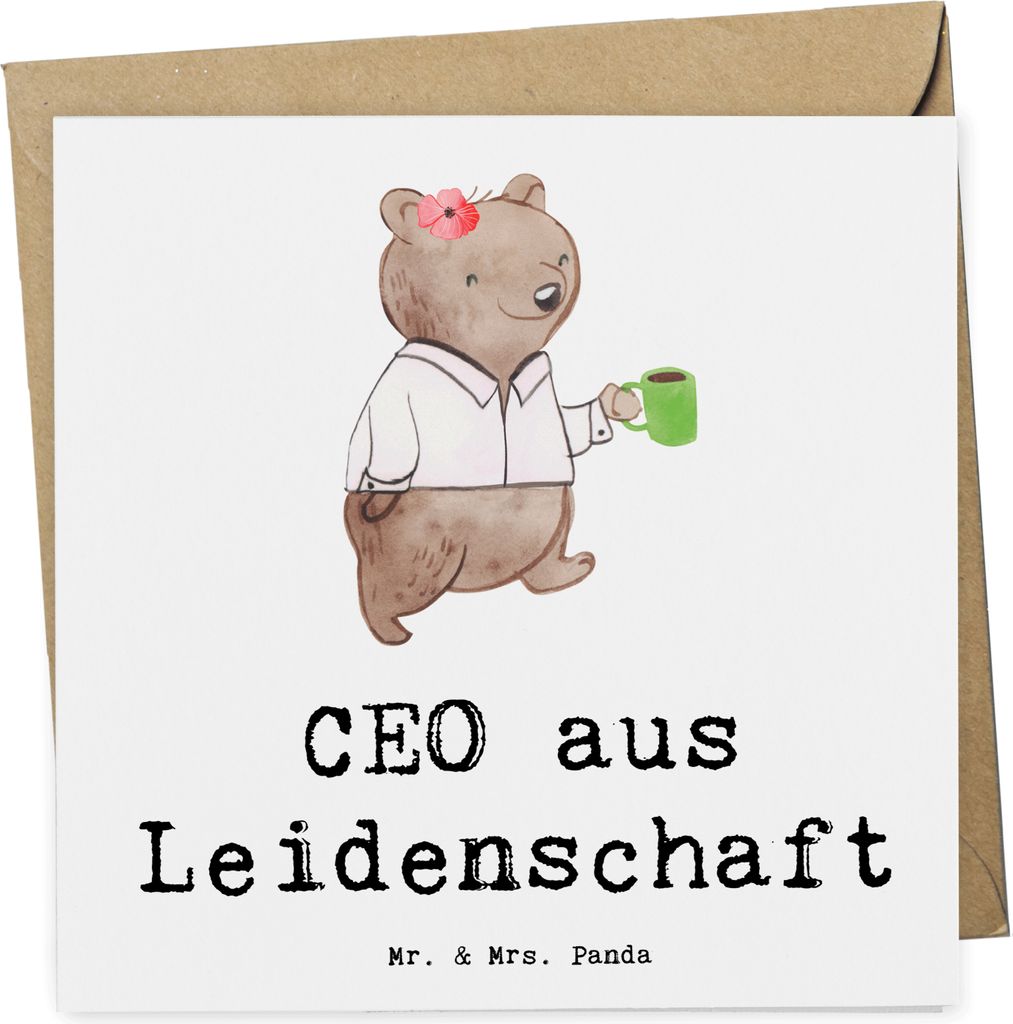 Mr. & Mrs. Panda doppelkarte CEO Leidenschaft - Weiß - Geschenk, Leiter, faltkarte, Klappkarte, Spruch, anlasskarte, Lustig, Glückwunschkarte, Be...