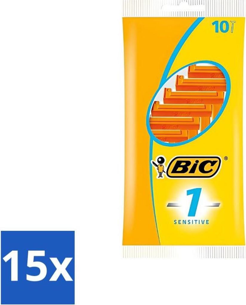 Bic - Rasierklingen - Sensitive - Einzelklinge - Einwegklingen - 10 Rasierklingen - Vorteilspack - 15 Stücke