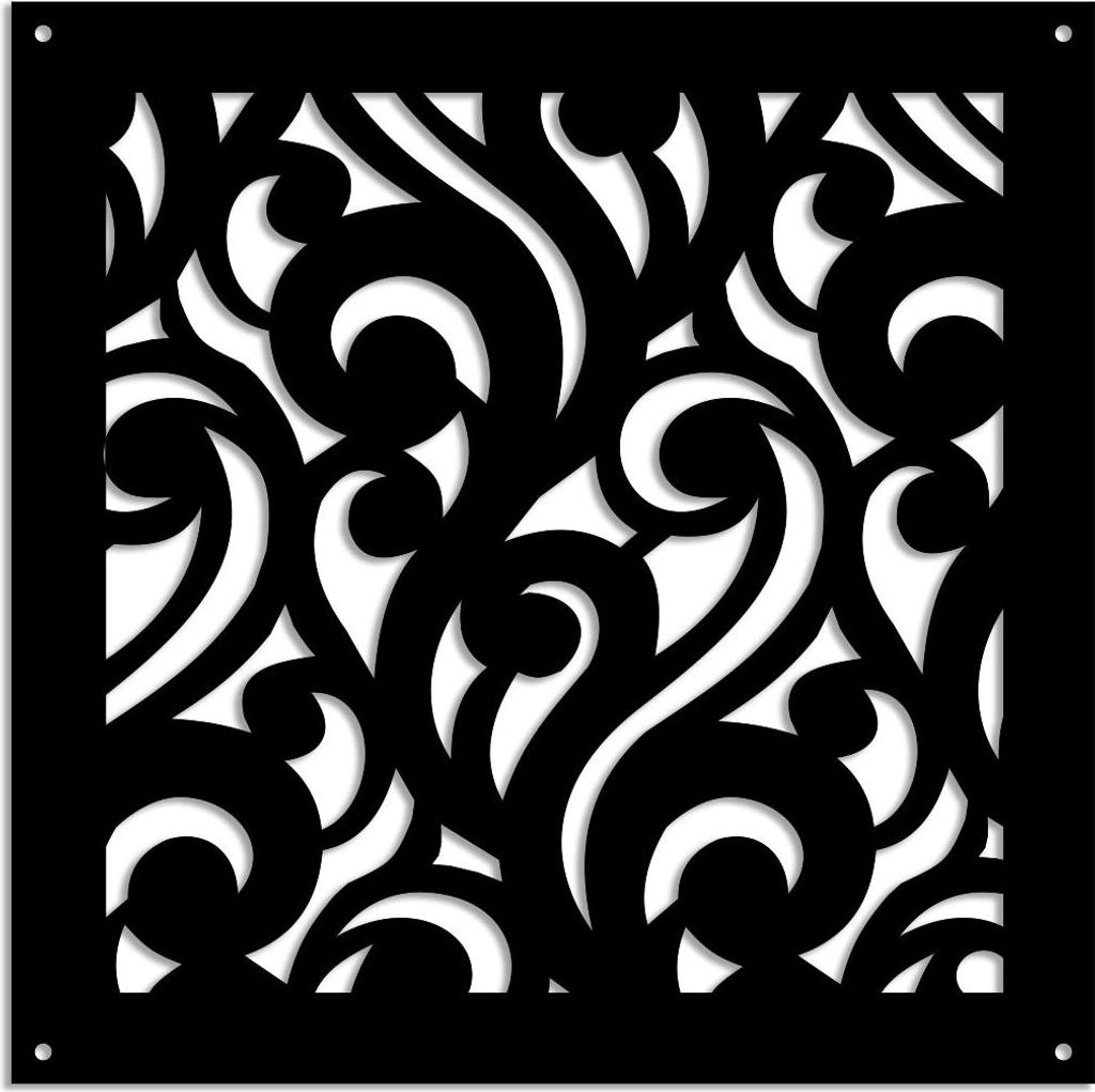 CURL – Perforiertes PVC–Panel – Sonnenschutz 98x98 cm schwarz