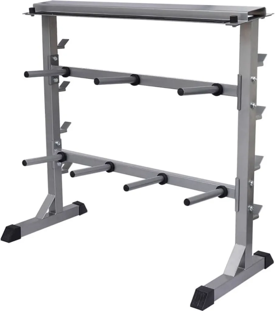 Rack de rangement pour poids de musculation et barres acier noir mat