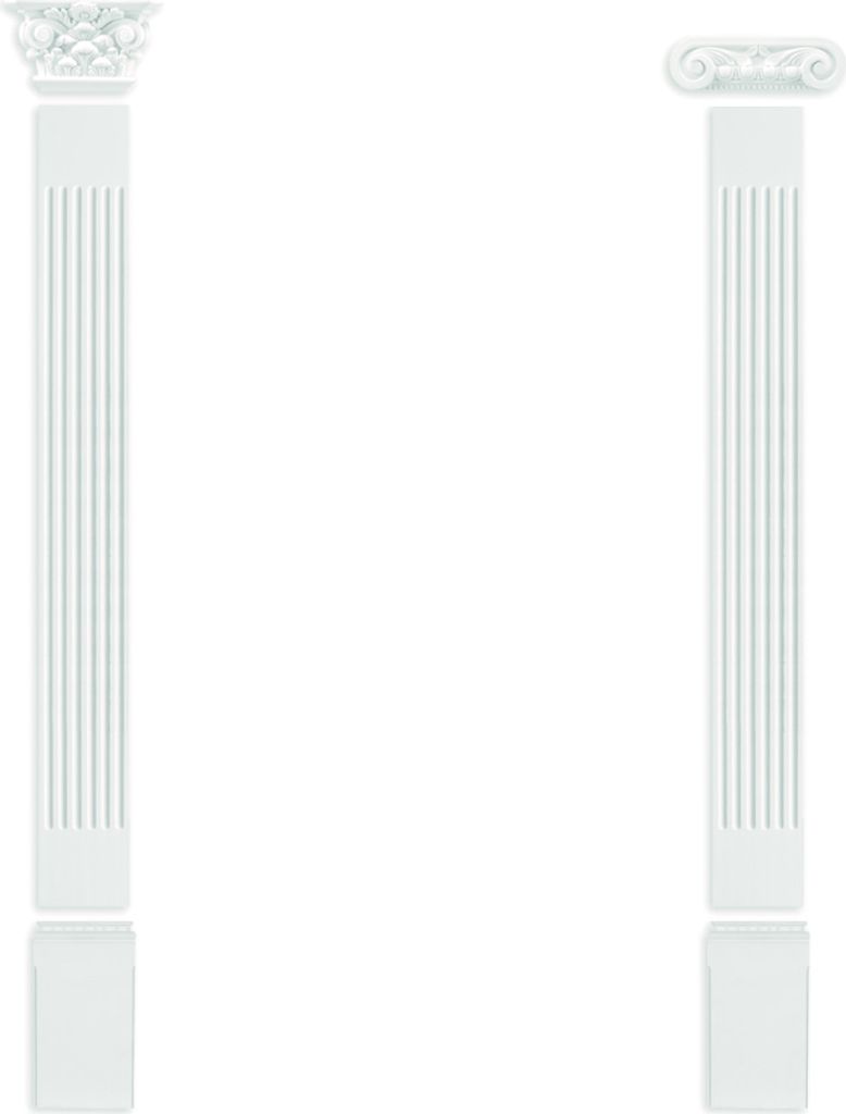 Pilaster Komplettset 1 | vorgrundierte Oberfläche | inkl. Kapitell und Basis | schöner Wohnen | Wanddekor | Stuck | weiß | Polyurethan| PL273