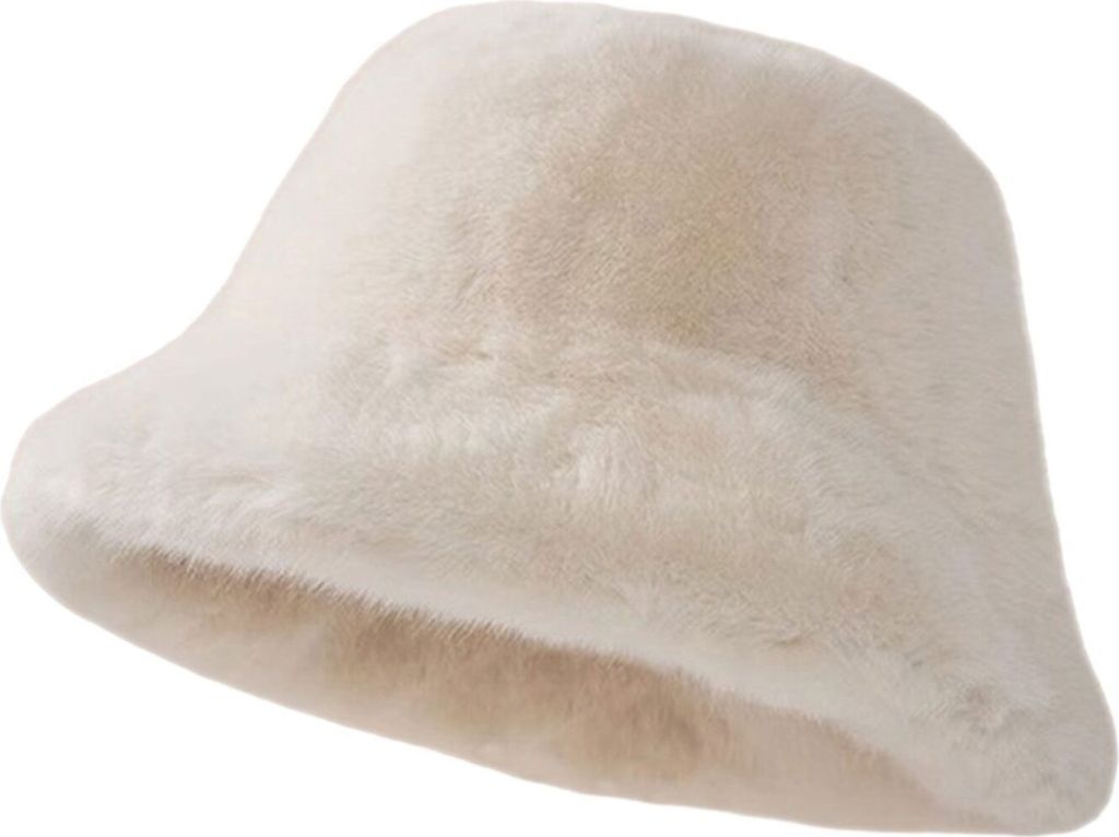 Damen Plüsch Modischer Fischerhut Skimütze Wintermütze Outdoor Thermomütze, Farbe: Beige