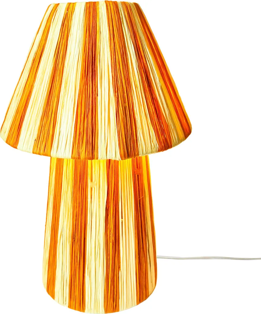 Lampada da Tavolo Boho in Rattan e Legno: Abat-jour Etnica per Comodino