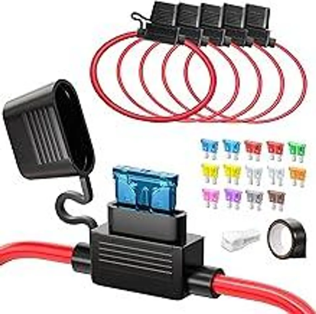 JOREST Portafusibili Nautici e Auto 12V - Kit 5 Pezzi Stagni IP65