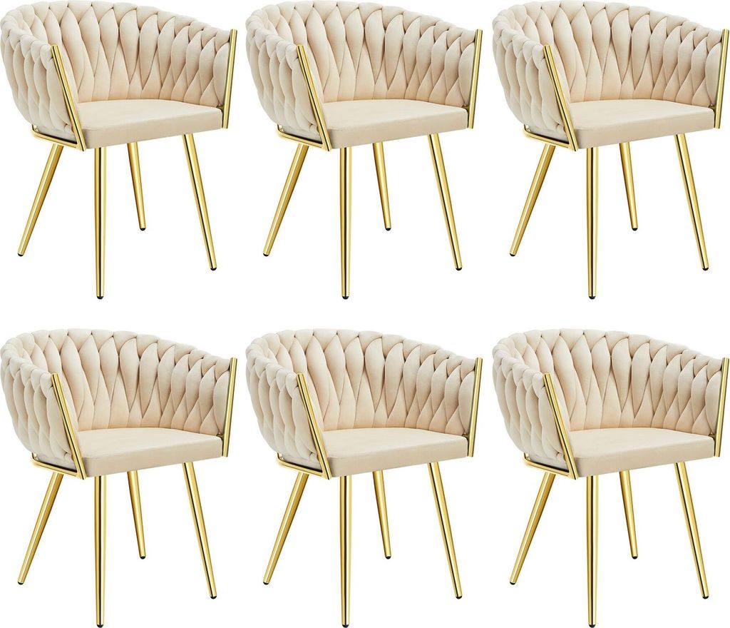 Set de chaises de salle à manger Astano velours design noué Image du produit 