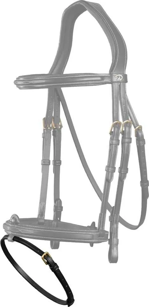 Courroie de rechange Dyon Flash Noir pour filet et bridon de cheval