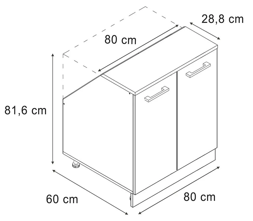 Optimisation rangement mansarde : Meuble bas Vicco Rion Rouge 80x81,6 cm - 2