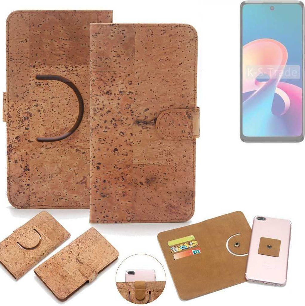 K-S-Trade Handy Hülle Schutz Hülle kompatibel mit TCL 50 XE 5G Handyhülle Schutzhülle Korkhülle Kork-Hülle 1x