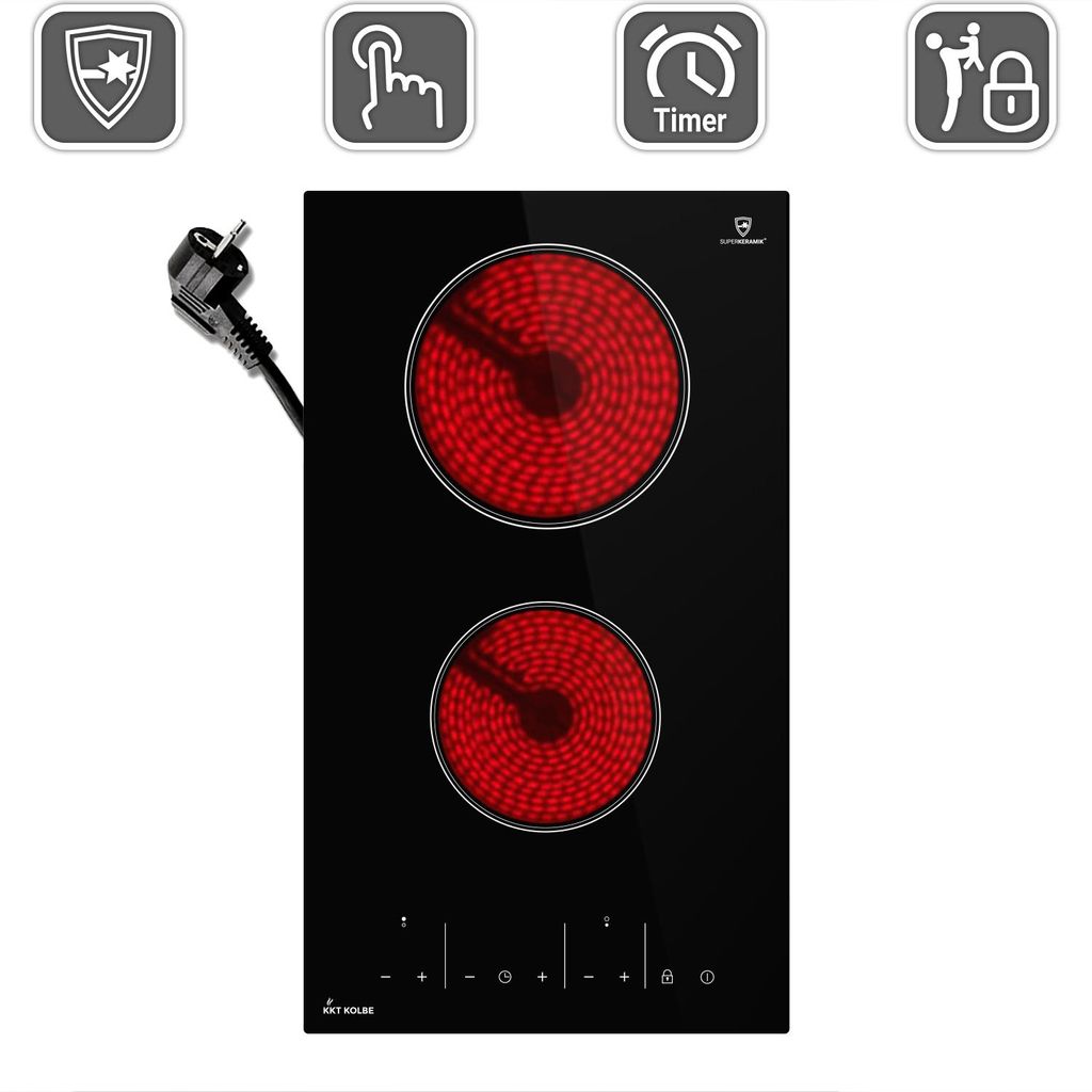 Plaque Electrique 30 cm 3 kW 2 Zones de cuisson 9 niveaux Image du produit 