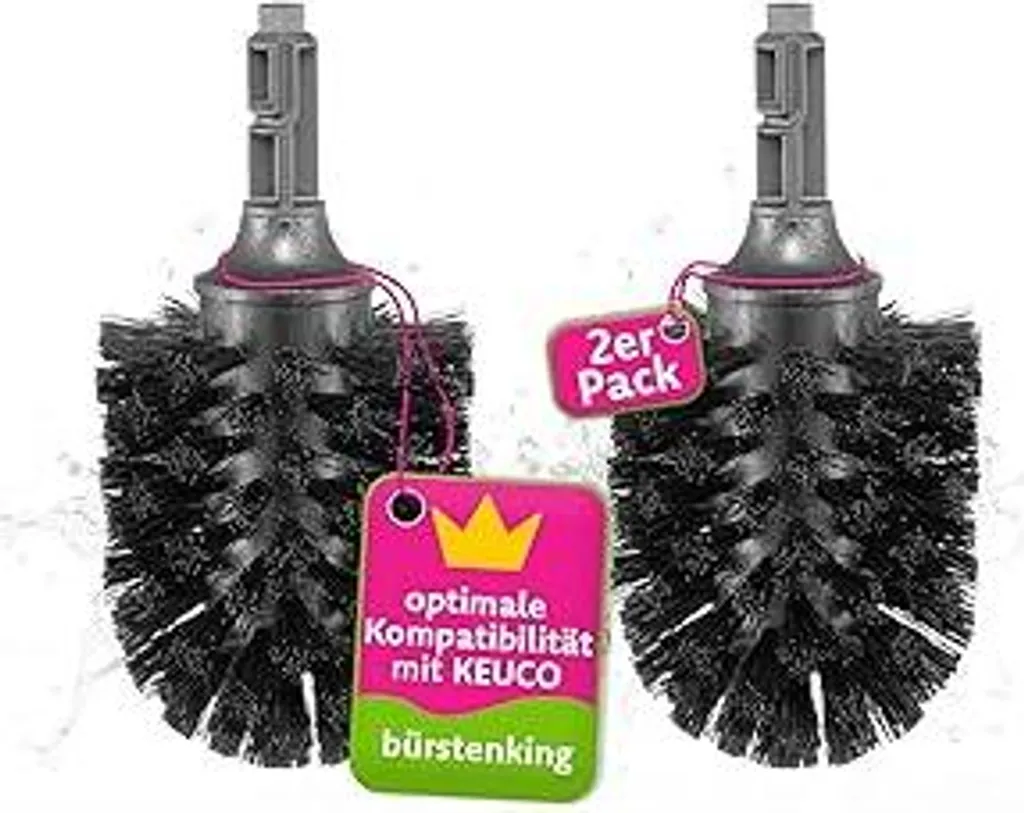 Set 2 Testine Scopino WC 69mm Nere | Ricambio per Set Keuco