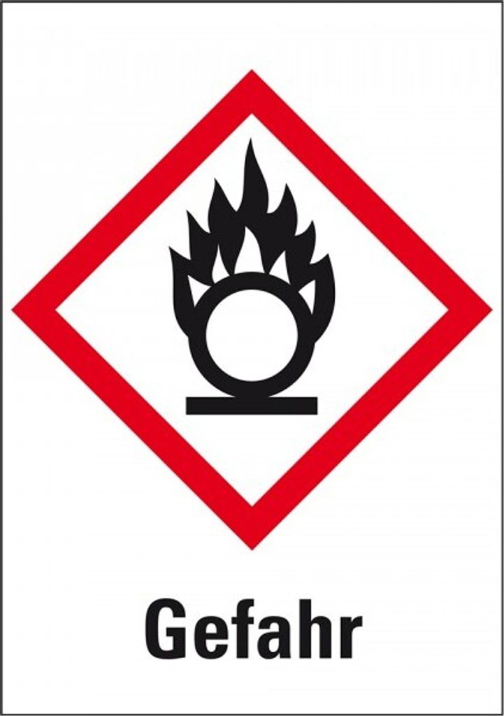Dreifke Aufkleber I Gefahrensymbol Flamme über Kreis GHS 03, Gefahr, Folie, ...