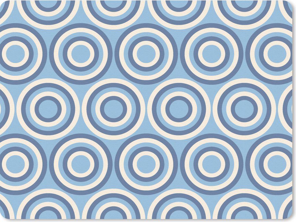 MuchoWow Mauspad Mousepad Kreis - Blau - Muster 23x19 cm - Mousepads - Maus Mat - Pad - Mausunterlage - Schreibtischunterlage - Mauspad
