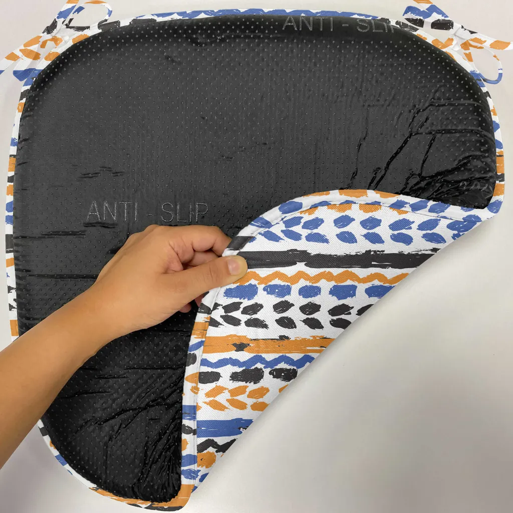 ABAKUHAUS Imbottitura tribale per sedie da sala da pranzo, linee a zig zag acquerellate, cuscino decorativo impermeabile con cinturini per sedie da cucina, 40 cm x 40 cm - confezione da 12, nero arancione blu - 2