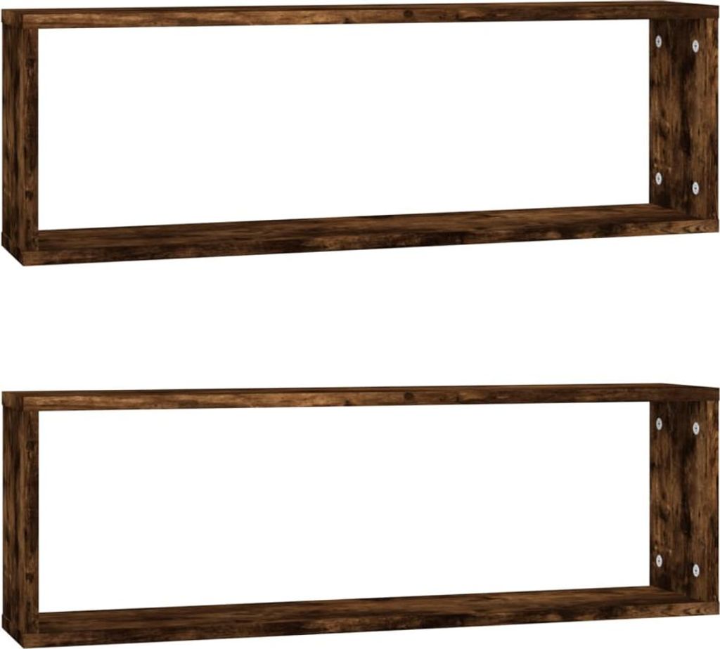 vidaXL Wandregale 2 Stk. Räuchereiche 80x15x26,5 cm Holzwerkstoff