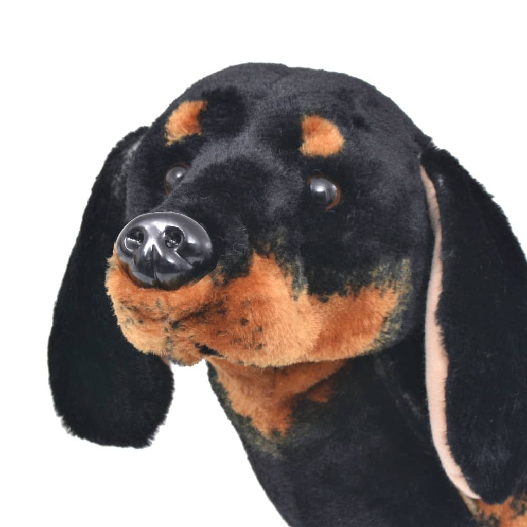 Eleganter Möbel Plüschtier Hund Dackel Stehend Plüsch Schwarz XXL - CJG383470 - Kuscheltiere