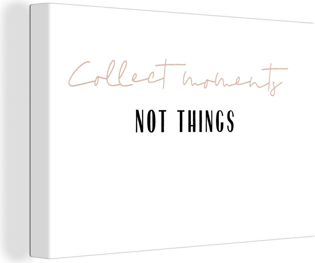 OneMillionCanvasses - Leinwandbilder - 140x90 cm, Text - Momente sammeln, nicht Dinge - Zitate, Wandbilder Kunstdruck Wanddekoration - Foto auf L...