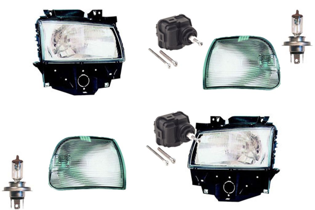 Johns, Scheinwerfer passend für VW Transporter T4 96-03 + H4 Links Rechts + LWR Blinker 1H0941295E 1H0941295C 4A0941295 7D1941009H 7D1941009E 7019...