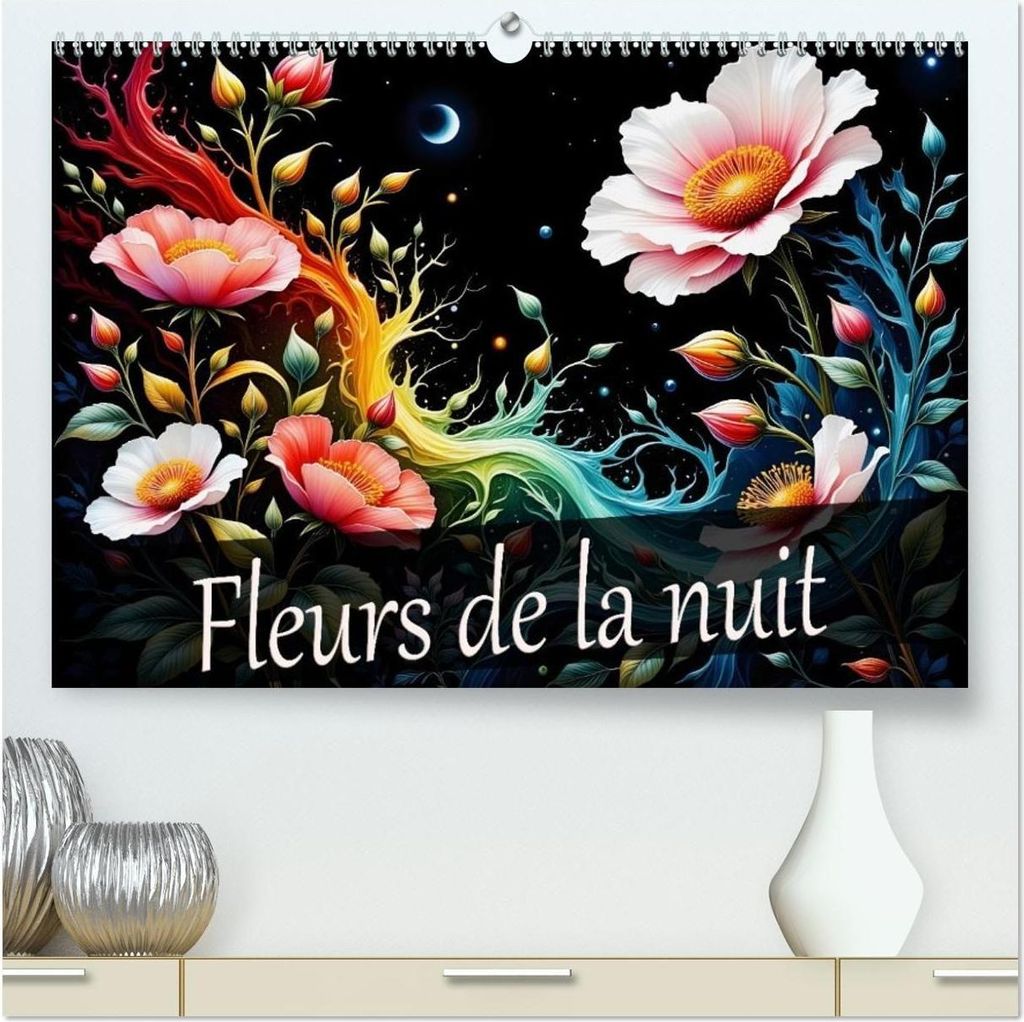 Fleurs de la nuit (Calendrier mural 2026 DIN A2 vertical) calendrier de bureau