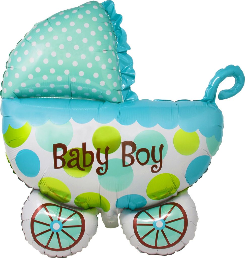Oblique Unique Folien Luftballon in Kinderwagen Form Baby Produktbild 