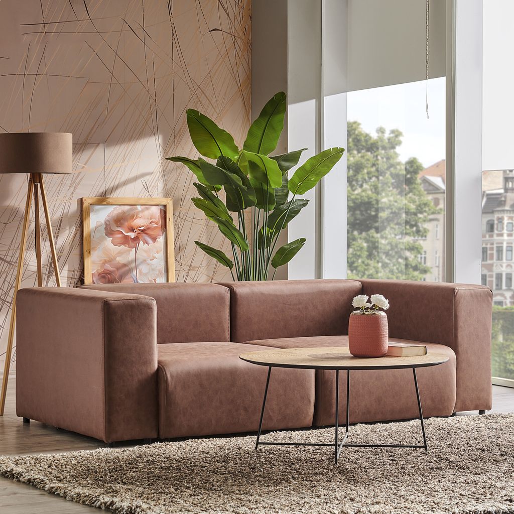 2-Sitzer Sofa 'Suldal' WildKunstleder Hellbraun