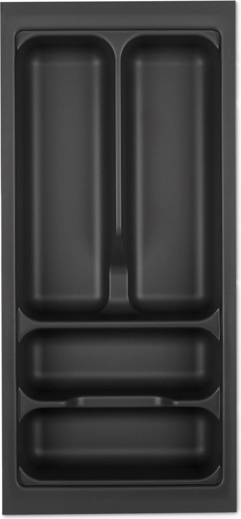 ORGA-BOX I Besteckeinsatz 219 x 473 lavagrau mit Perlstruktur für Blum Tandembox Antaro / Intivo u. ModernBox im 30er Schrank Schubladeneinsatz