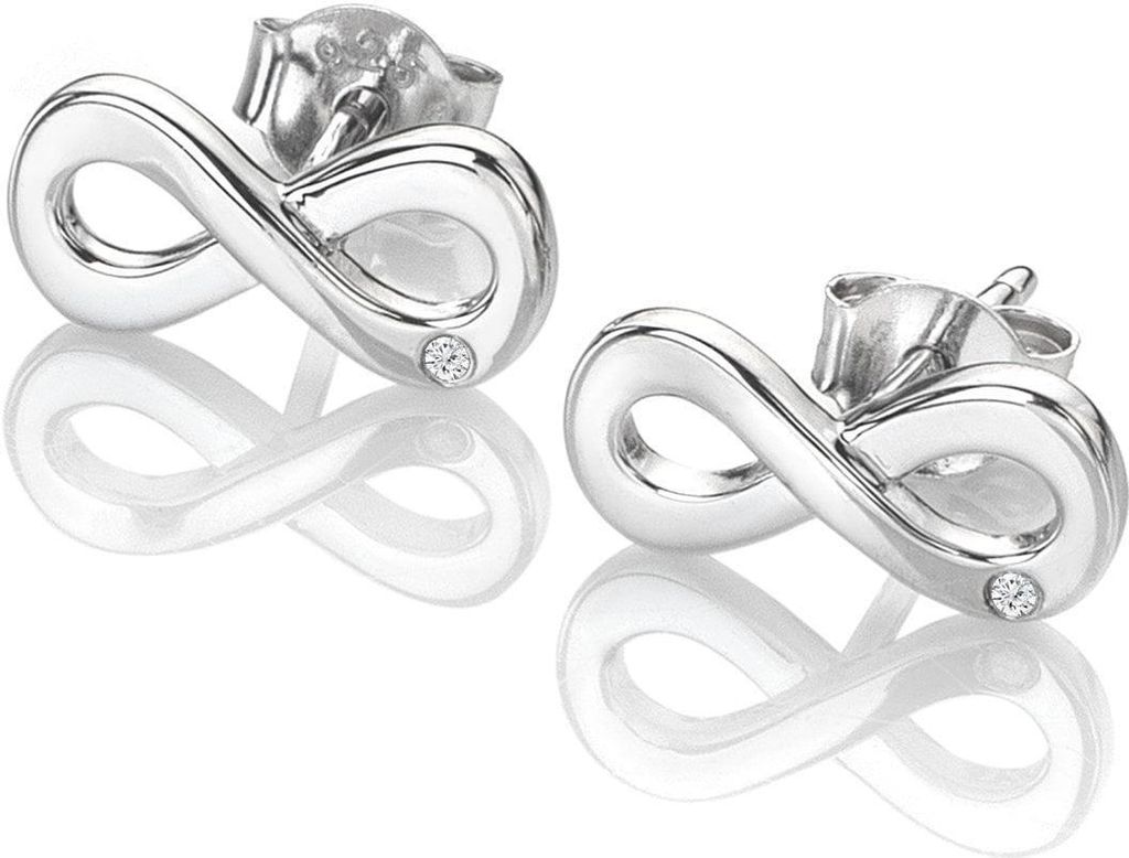 Silver earrings with diamonds Infinity Diamond Amulets DE710