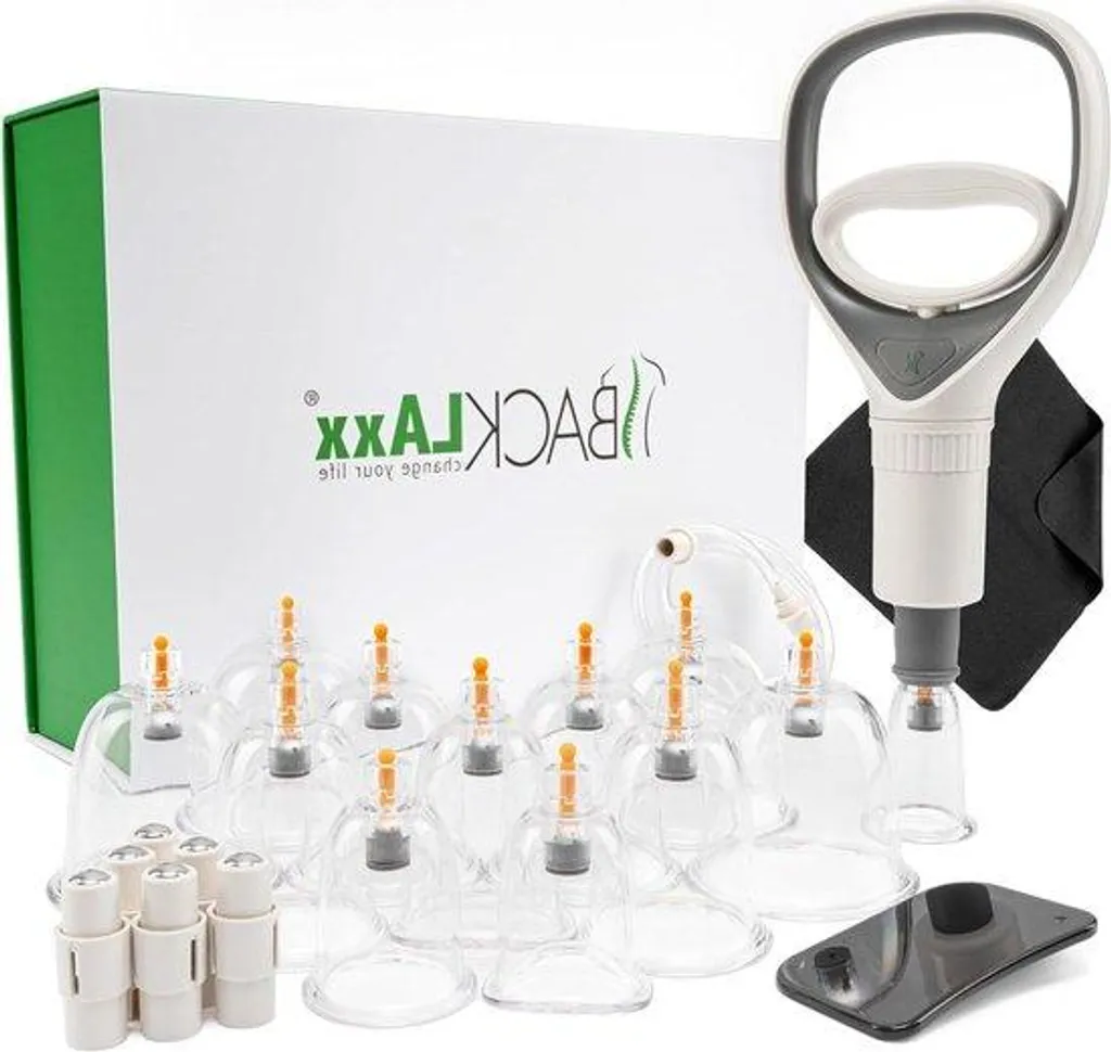 Kit de ventouses de massage en silicone avec pompe à vide - 12 pièces