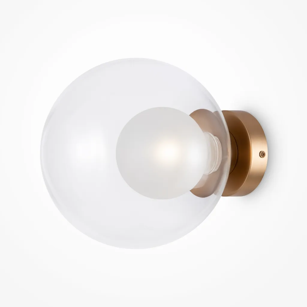 Luminaire de salon chic applique murale dorée globe en verre G9 Maytoni