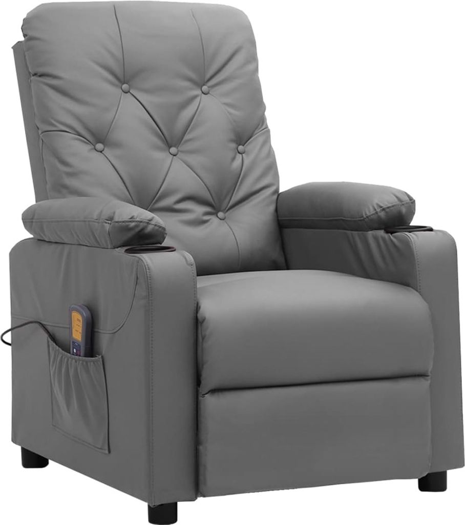 Massagesessel Grau Kunstleder