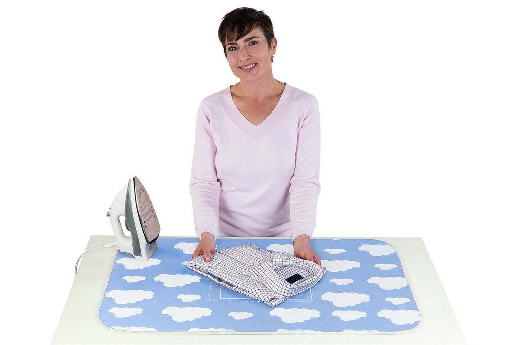 Dampfbügeldecke 2 in 1 mit Faltschablone 100 x 63 cm Produktbild 