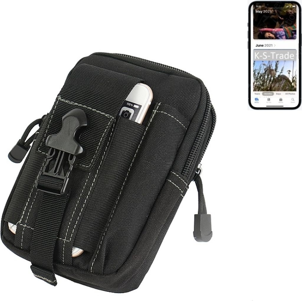K-S-Trade Gürtel Tasche kompatibel mit Apple iPhone 13 Pro Gürteltasche Holster Schutz Hülle Handy Hülle Smartphone outdoor Handy-Hülle schwarz