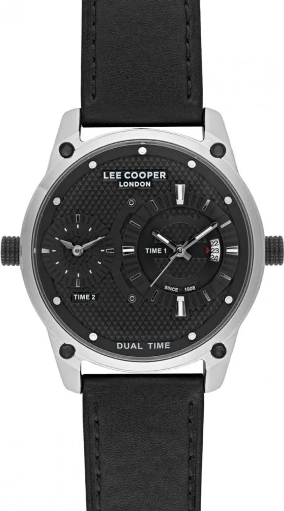 Montre Noire Lee Cooper LC07586.351 : Cadran Noir et Bracelet Acier
