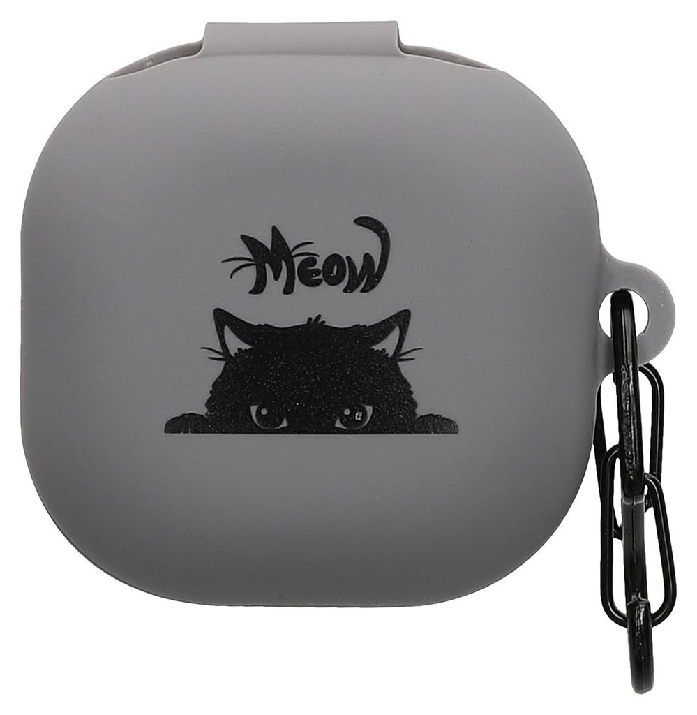 kwmobile Design Schutzhülle für Samsung Galaxy Buds FE Hülle - TPU Silikon Case für Kopfhörer Ladecase - stoßfestes Cover mit Karabiner - Gra...