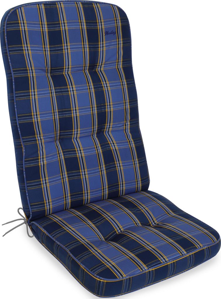 Herlag Hochlehnerauflage Tilly 123x50x9cm Blau-Kariert Produktbild 