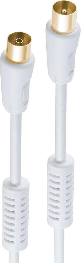 shiverpeaks -BASIC-S--Antennen-Anschlußkabel, 100% geschirmt,vergoldete Kontakte, Mantelstromfilter, 100 dB, weiß, 7,5m (BS80207-128-G)
