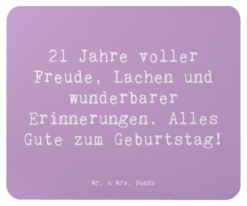 Mr. & Mrs. Panda Mousepad Spruch 21. Geburtstag Freude - Lavendeltraum - Geschenk, mousematte, Persönlich, Mauspad, Handgefertigt, Mouse Pad, Gebu...