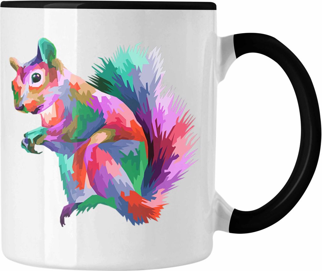 Trendation - Eichhörnchen Tasse Polygon Grafik Geschenk Produktbild 
