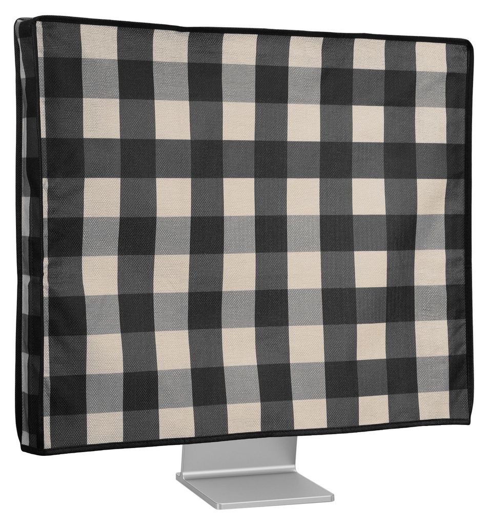 kwmobile Leinen Hülle kompatibel mit 20-22" Monitor - Schutzhülle Staubschutz Abdeckhaube für PC Bildschirm - Computer Screen Cover Staubhaube H...