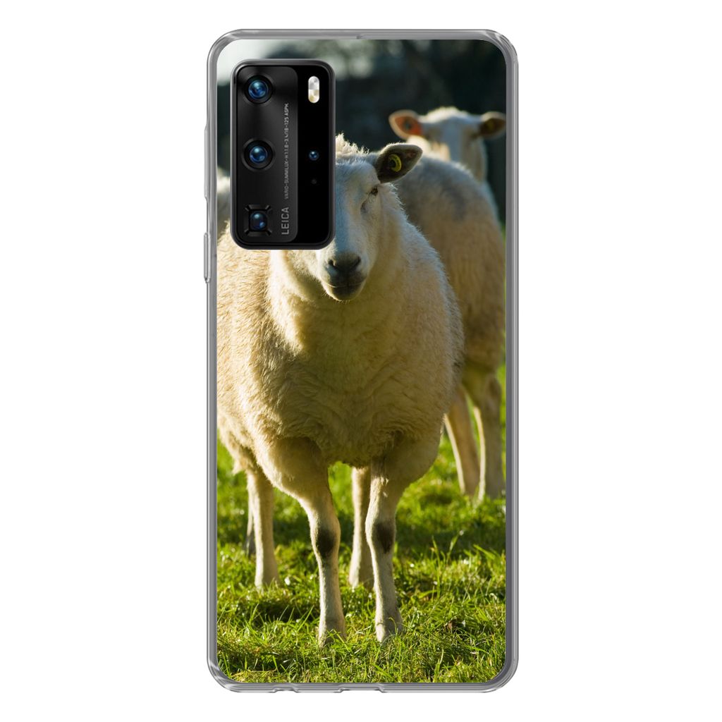 MuchoWow Handyhülle Schutzhülle Hülle für Huawei P40 Pro Schafe - Tiere - Wolle Silikon Softcase Handy Hülle - Schutz