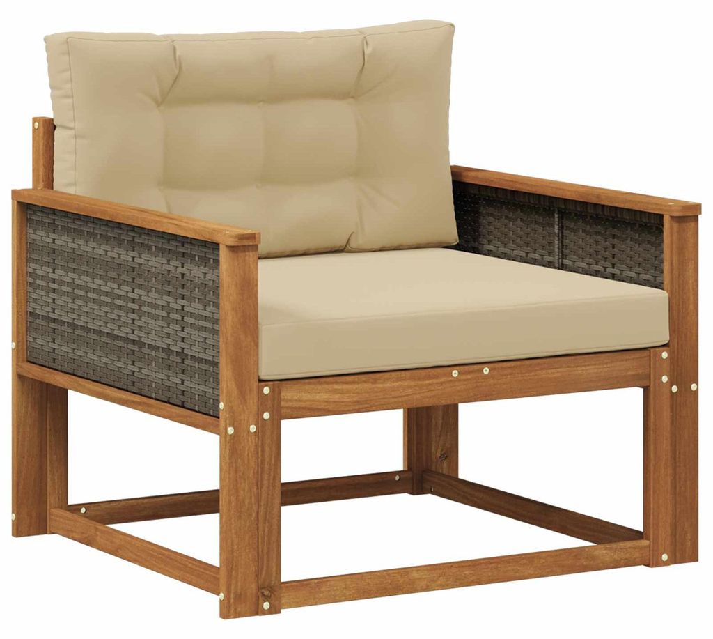 “2026 Modern“ Braun Outdoor Mittelsofa Natur - Designermöbel 32348 - Sofas