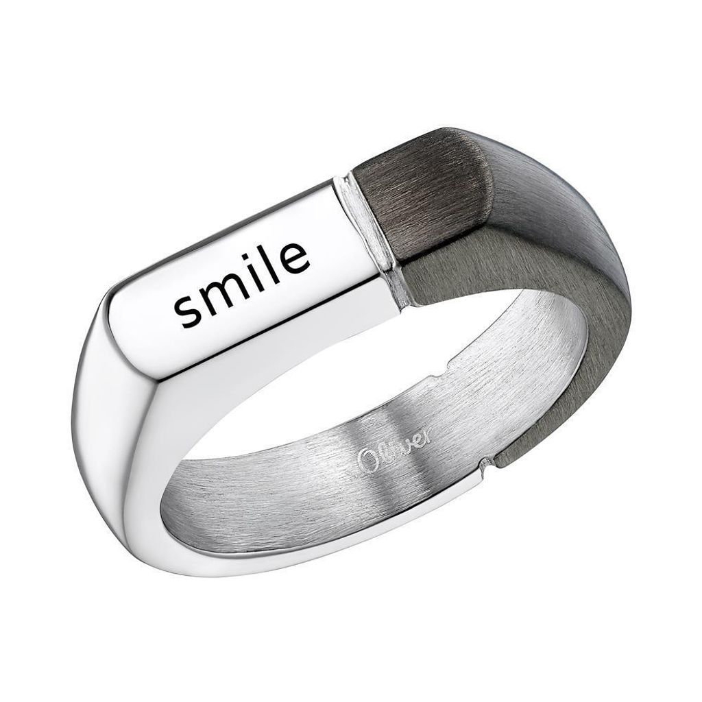 s.Oliver Ring für Herren aus Edelstahl, bicolor