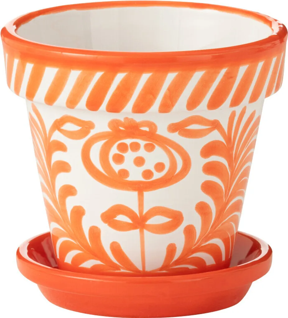 Cache-pot de Fleur en Céramique Orange Granada J-Line - Design Artisanal