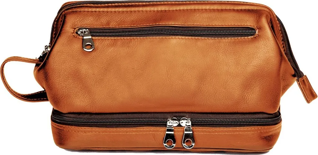 Trousse de toilette voyage en cuir véritable HAROLD'S Country Marron