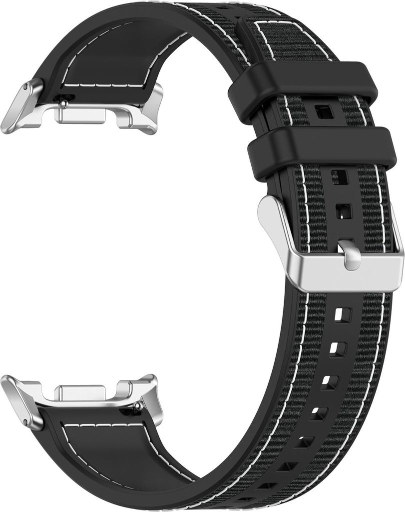 INF Gewebtes Nylonarmband für Samsung Galaxy Watch8/Classic/Ultra2 Schwarz