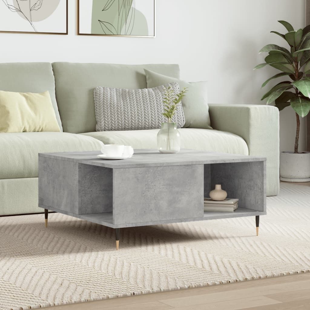 Langlebig Couchtisch Betongrau 80x80x36,5 cm Holzwerkstoff - Couchtische Octo7867995 1parcel
