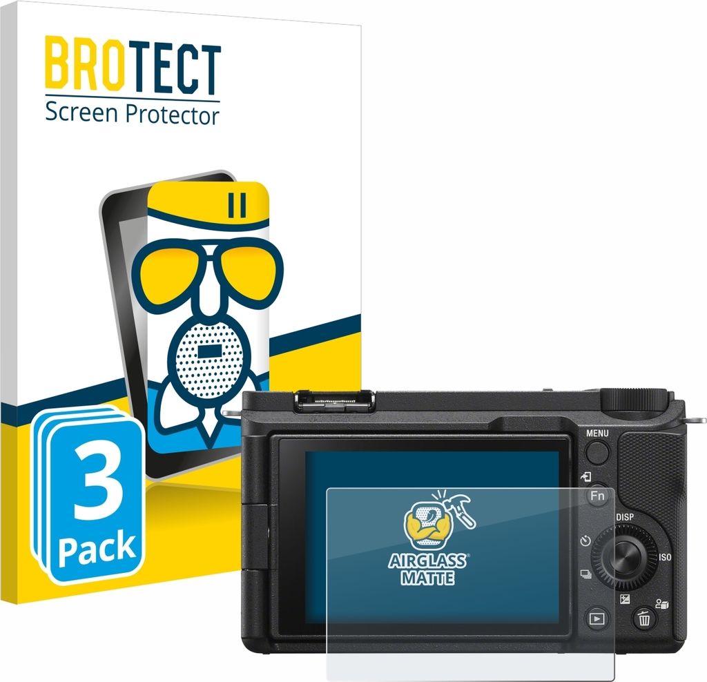 3x BROTECT Entspiegelungs Schutzglas für Sony Alpha ZV-E10 II Schutzfolie Panzer Folie Glas Display Schutz matt