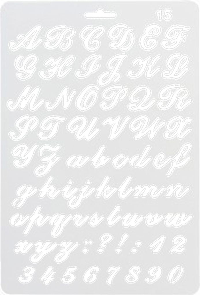 Englische Alphabetnummer DIY Scrapbook Zeichnungsvorlage messen Herrscher Schablone- Weiß 15