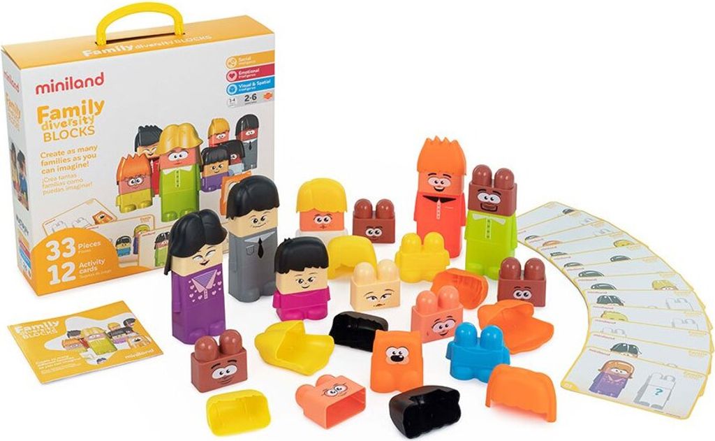 Miniland Family Diversity Blocks Spiel Mehrfarbig Mehrfarbig One Size