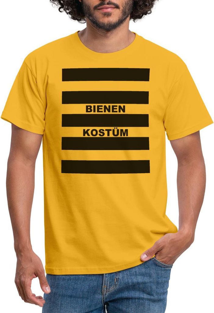 Spreadshirt Biene Kostüm Fasching Karneval Bienenkostüm Männer T-Shirt, S, Gelb