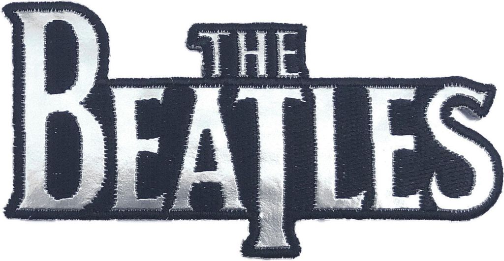The Beatles - Drop-T-Logo - Aufnäher zum Aufbügeln - Polyester RO6818 (Einheitsgröße) (Silber/Schwarz)